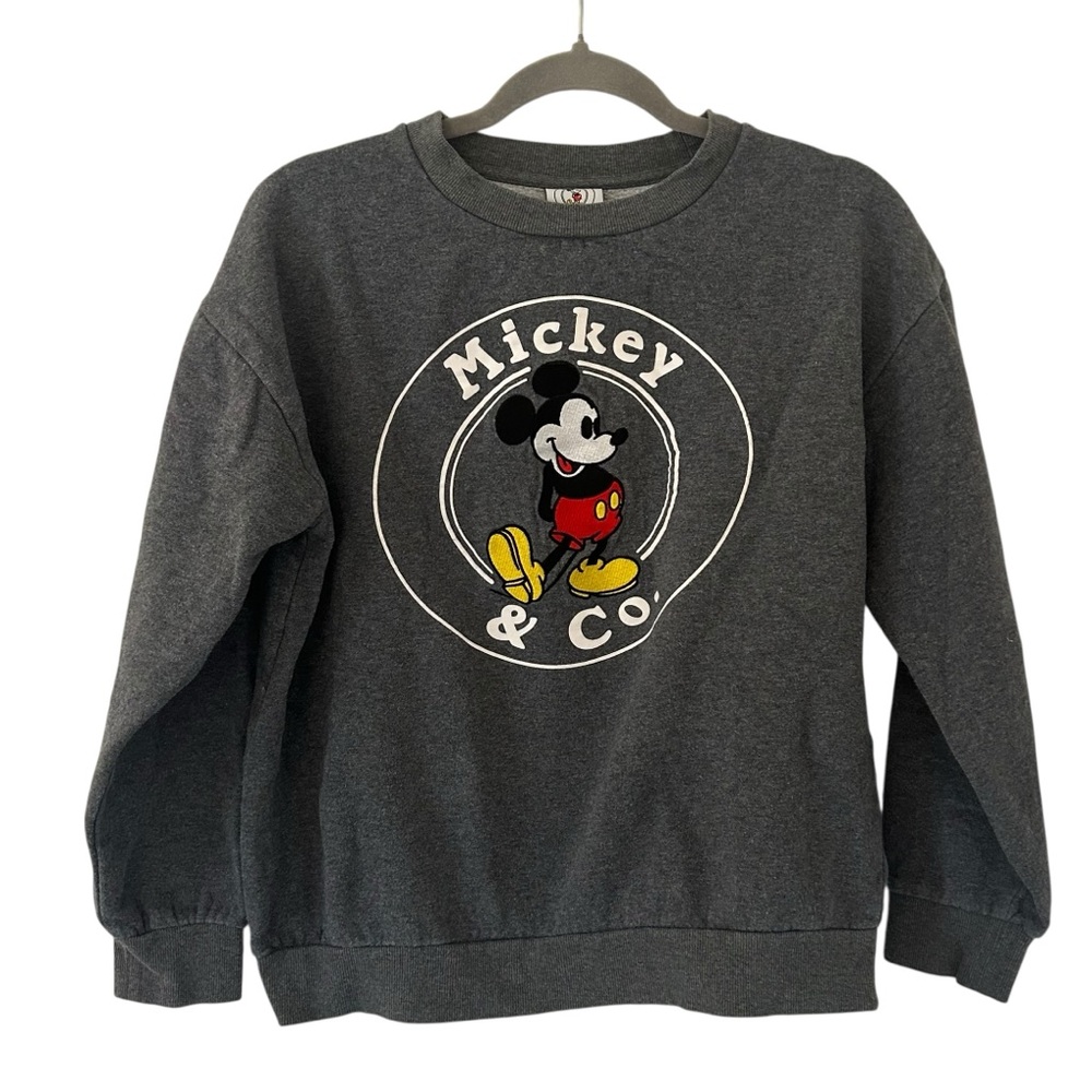 Gray Vintage Mickey Mouse Disney Crewneck Sweatshirt Women’s Unisex Medium Style